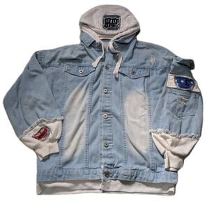 Haikyuu!! Karasuno Denim Jacket Hoodies Coat Sweatshirts Jean Light Wash Distre